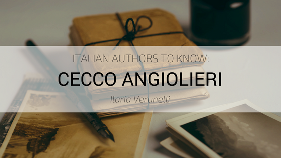 blog header for ilaria verunelli's blog post, "italian authors to know: cecco angiolieri."